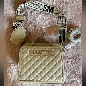 Steve Madden BEVELYN Oatmilk Satchel Crossbody Bag w/ pouch NWT